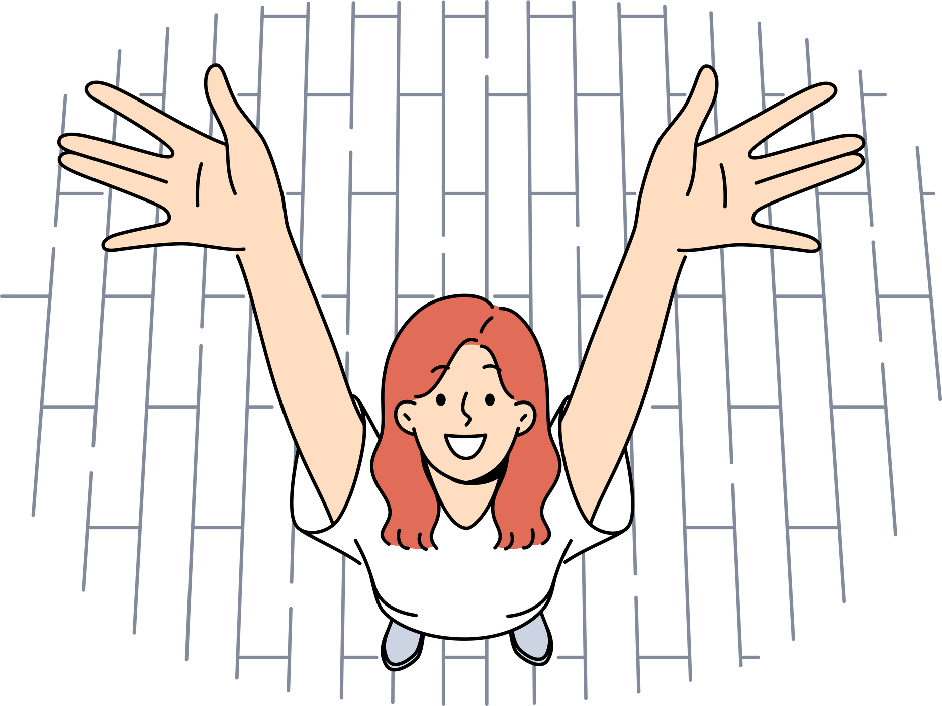 Happy Woman with Raised Hands